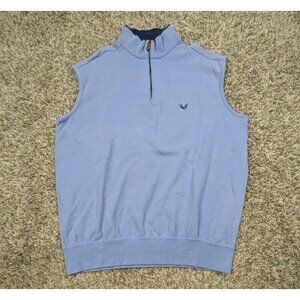 Polo Golf Ralph Lauren Valhalla Golf Sweater Vest Mens Medium Blue 1/4 Zip